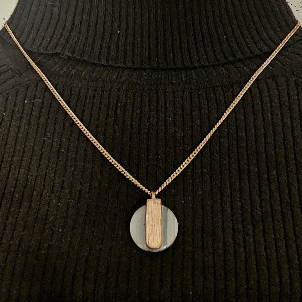 Joe Fresh Minimalist Pendant Necklace – Gold Chain with Geometric Accent - Picture 2 of 5